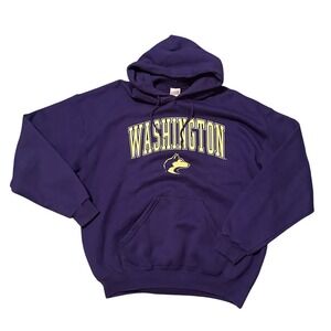 Vintage University of Washington Huskies Purple Soffe Hoodie Mens XL‎